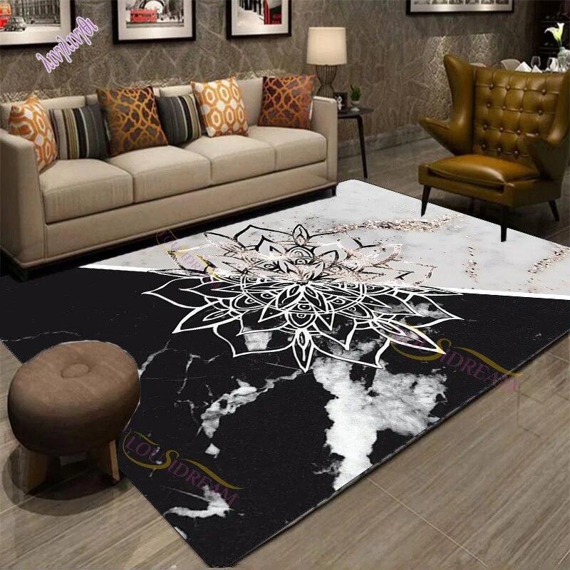 Modern Chinese Dragon Tiger Tai Bagua Yin Yang Area Rugs Living Room Carpet for Children Play Home Deco Floor Mat and Carpets