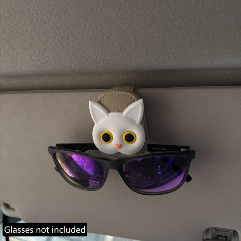 Cute Cat Style Magnetic Glasses Case For Car Sun Visor Holder- Multi-Function Auto Accessorie,Cars Accessories Girl