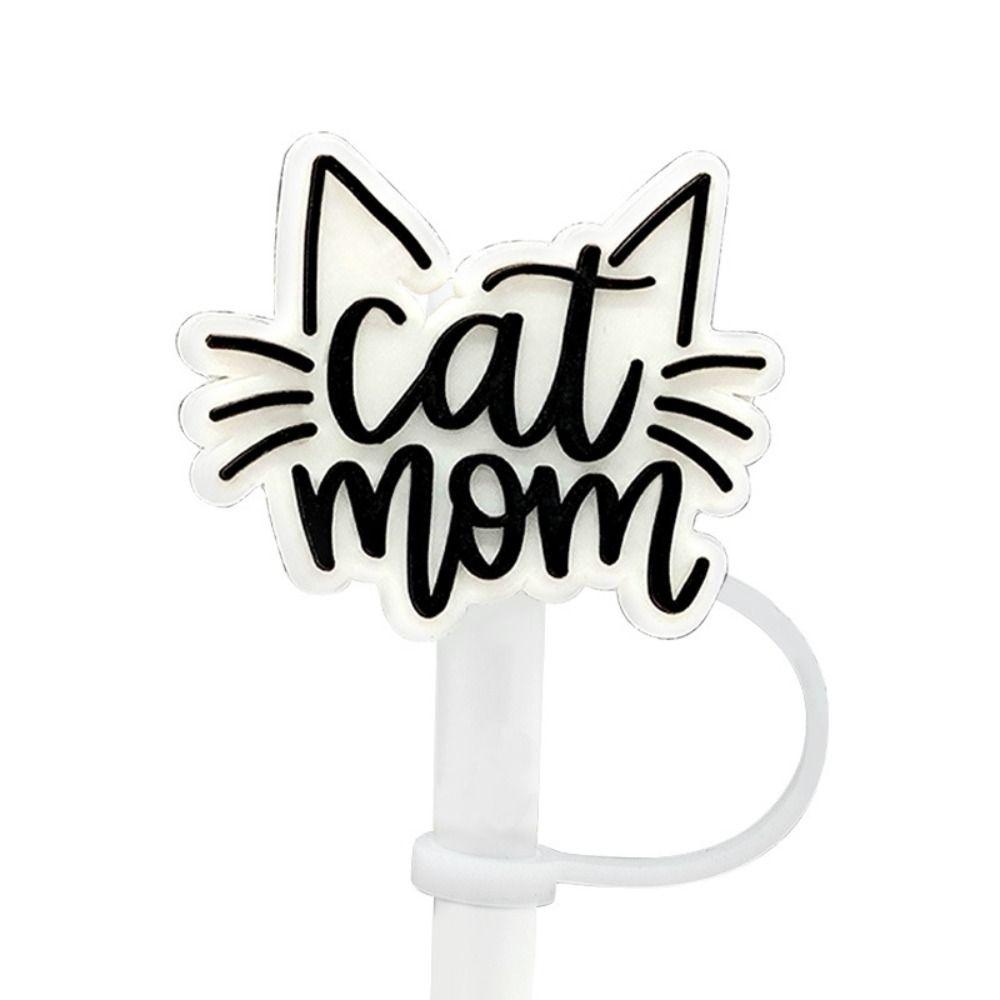 Silicone Straw Topper 8/10mm Straw Tips Cat Series Straw Cover Cap  Splash Proof