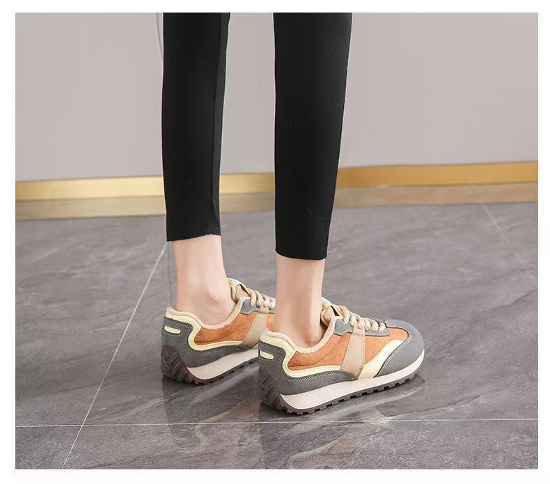 Women's Versatile Retro Casual Sneakers - German Design Autumn/Winter Microfiber Leather Dad Shoes