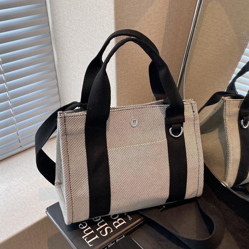 Large Capacity Canvas Travel Bag Shopping Bag Women's 2025 New Casual Fashion Handbag Commuter Shoulder Crossbody Bag