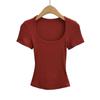 2024 Retro Slimming Women's Horseshoe Collar Tee