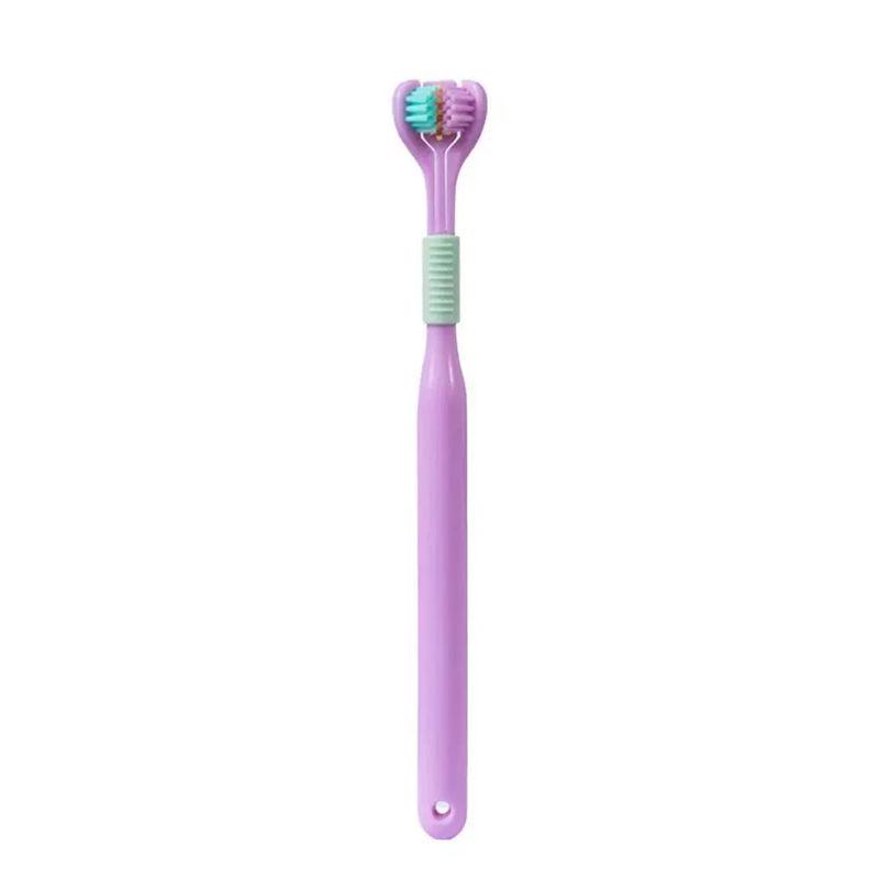 3 Sided Toothbrush Adult Three Headed U-shaped Macaroon Color Toothbrush GZW