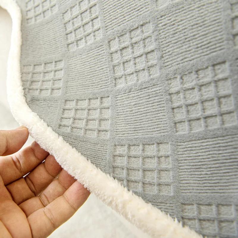Autumn Winter Irregular Plush Couch Cover Non Slip Sofa Slipcover for Living Room Solid Color Sofa Cushion New Waffle Sofa Cover