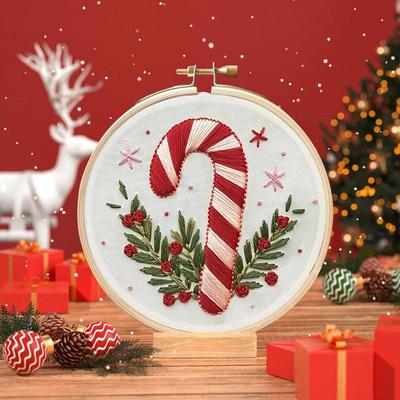 Embroidery Kit For Adults Candy Cane Craft Kit Handmade Sewing Craft For Beginners And Adults Embroidery Supplies