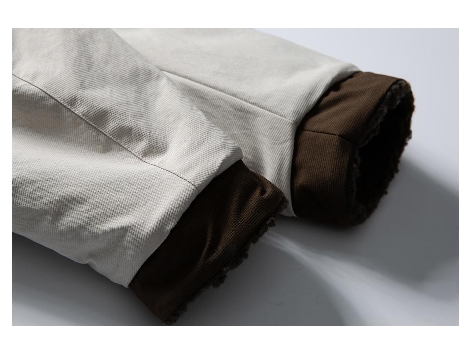 CROWD CITY Men's Japanese Retro Double-Sided Winter Lambswool Cotton Jacket Y598