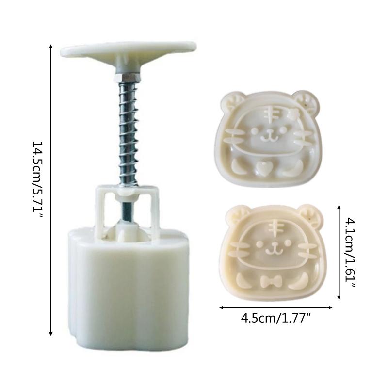 50g Cute Tiger Shape Plastic Mooncake Molds Mooncake Mould DIY Baking Accessories Kitchen Gadget for Mid-Autumn Festival
