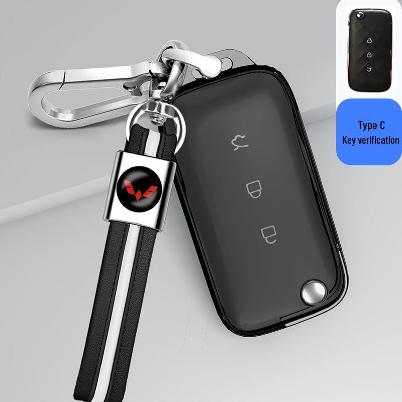 Transparent Full Wrap Key Case for Wuling Hongguang MiniEV/S3/New Hongguang Plus Journey