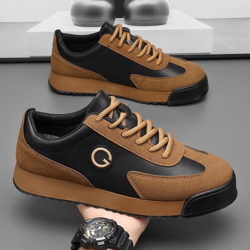 

Large size Forrest Gump men s shoes 2025 new spring casual flat shoes youth leather surface waterproof thick sole increase 39