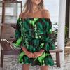 QICED Women's Sexy Fashion One Shoulder Printed Dresses