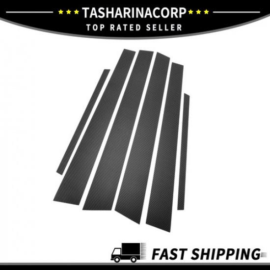 

6 Pcs Car Door Pillar Window Trim for Honda Civic 01-05 Black Carbon Fiber