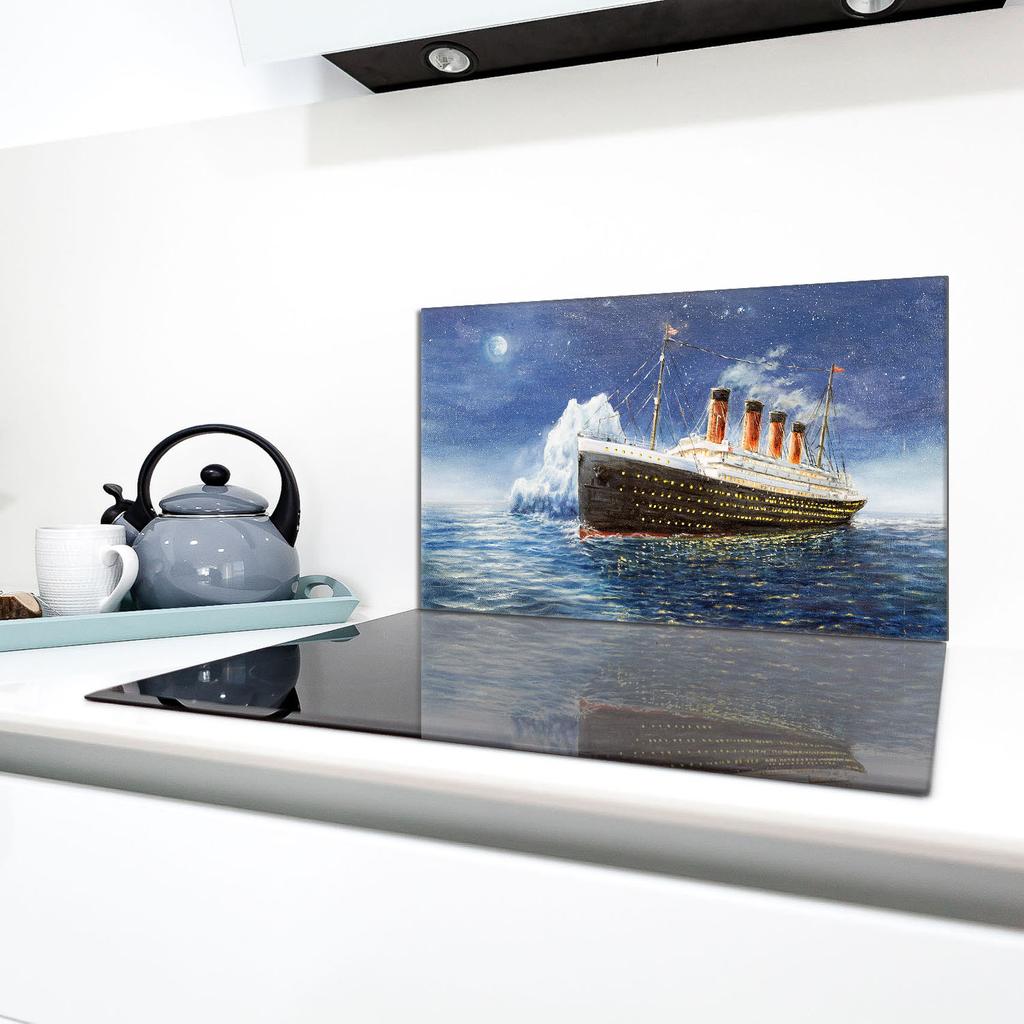 Szklana płyta ochronna na kuchenkę 90x52 Titanic