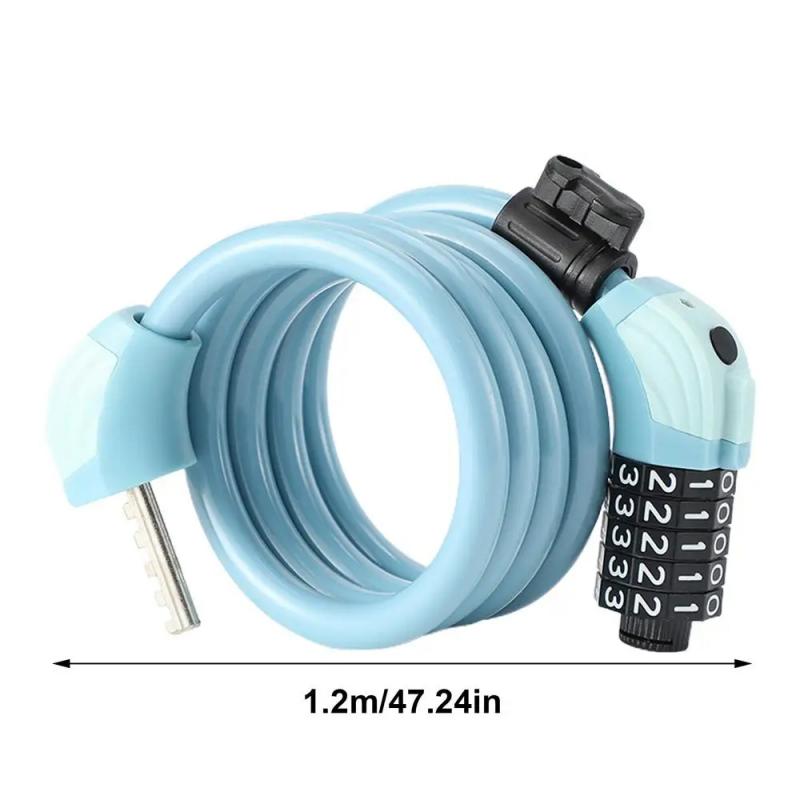 Universal Bicycle Lock Mountain Bike 5 Digit Password Lock Anti-Theft Portable Security Steel Chain Motorcycle Password Lock