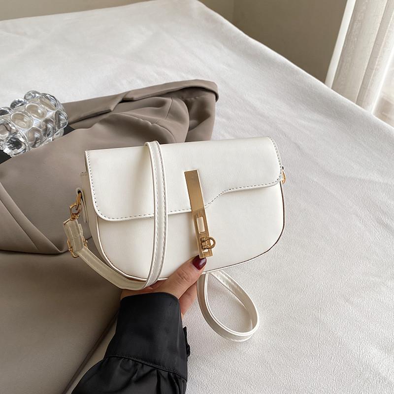 Trendy Pu Leather Saddle Bag Vintage Style Single Shoulder Underarm Bag For Everyday Use