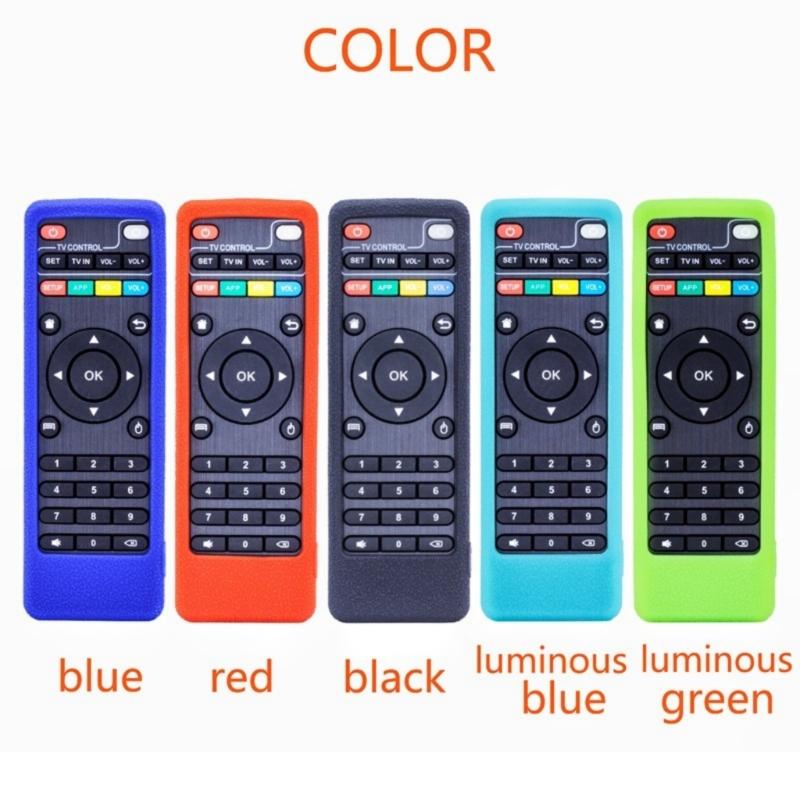 Silicone Cover for DOMYBOX DB52C7 Remote, Textured Grip Sleeve with Wrist Lanyard and Button Window for Home Use