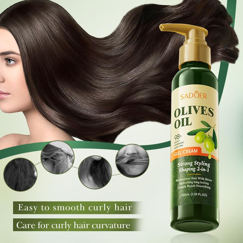 Olive Oil Styling Gel Cream 150ml Long-lasting Styling Fluffy Hair Wax Skin Care Products
