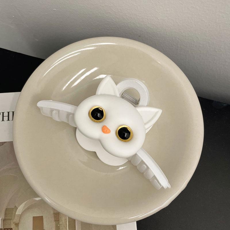 "3D černá spona do vlasů Cat Head – vlásenka a vlasové doplňky ve stylu žraloka"