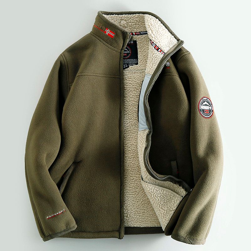 Thickened Winter plus Size Warm Berber Fleece Stand Collar Outwear