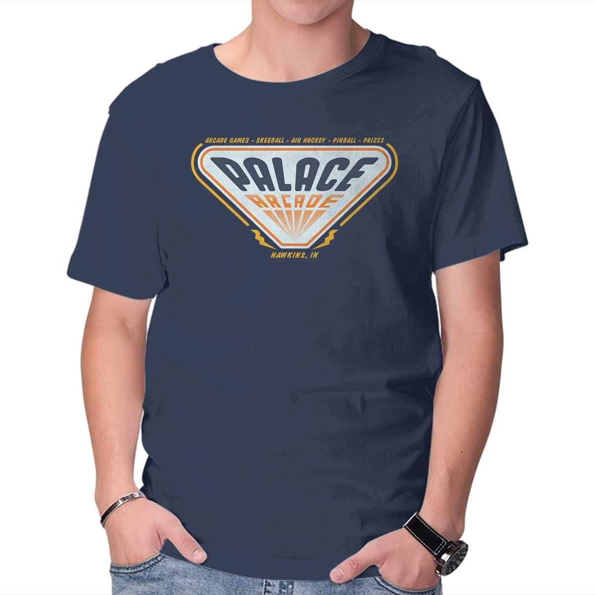 Unisex Crew Neck T-Shirt Palace Arcade Graphic Short Sleeve Casual Tee XS