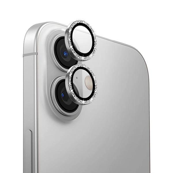 Uniq Optix Aluminium Camera Lens Protector Iphone 16 6.1 / 16 Plus 6.7 White Shimmer Glass For Camera Lens With Applicator