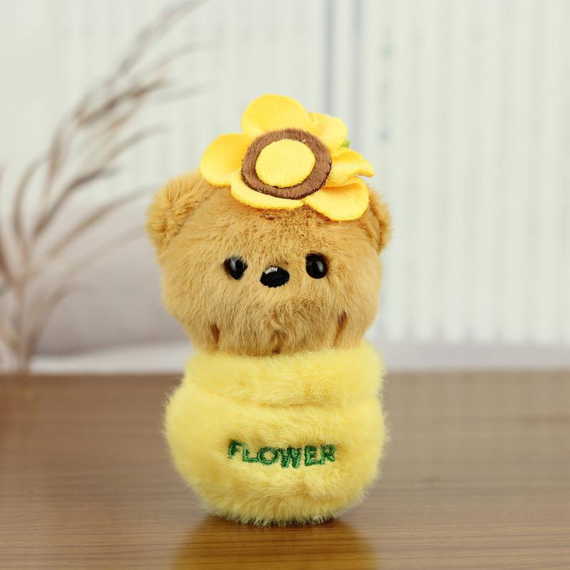 

Восхитительный плюшевый брелок в виде животного, кролик и медведь, милый горшечный аксессуар, растение жёлтый