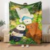 We Bare Bears Print Flannel Blanket High Quality Warm Comfortable Cover for All Seasons Perfect for Gifts Home Decor
