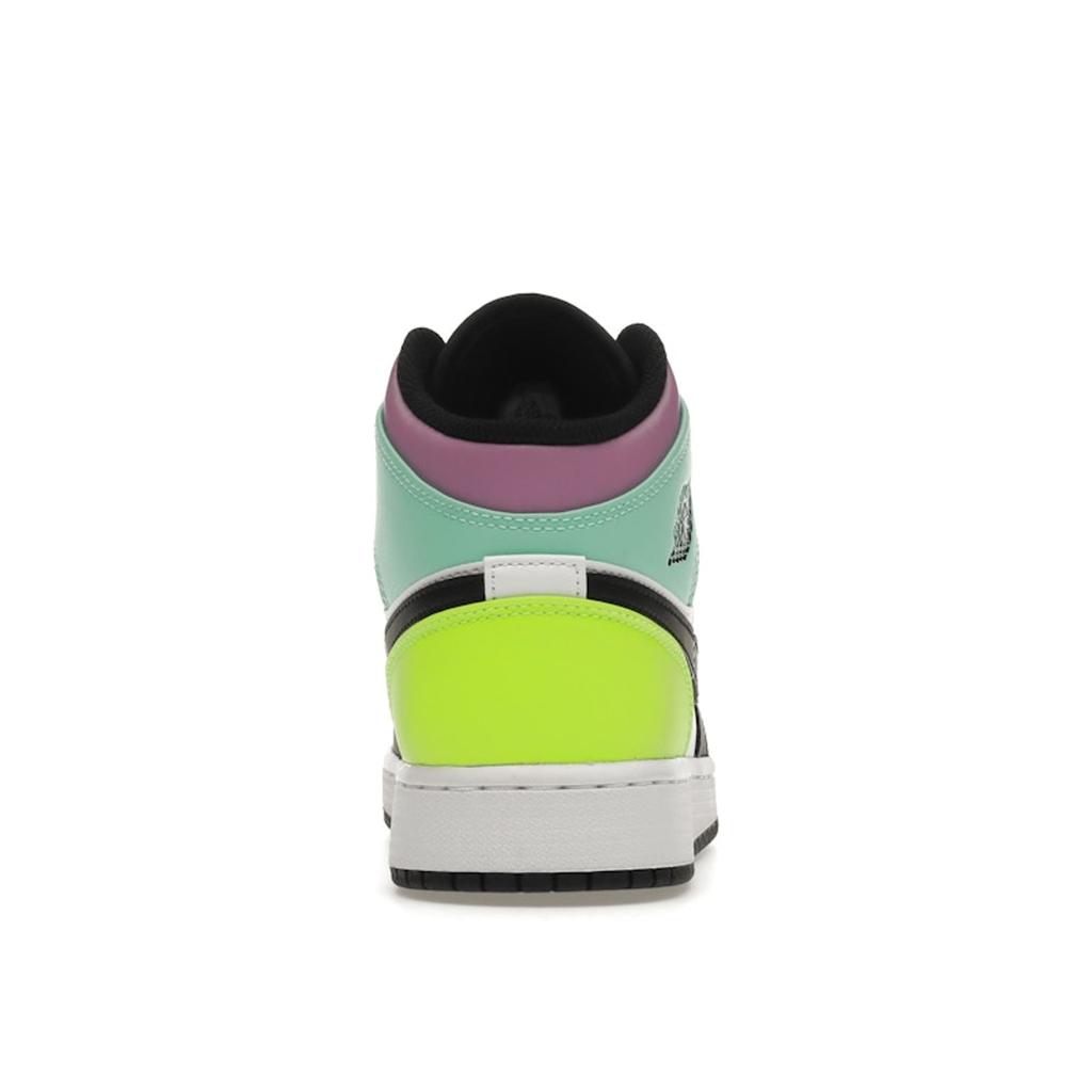 Air Jordan 1 Mid GS Pastel Dětské Tenisky Bílá Volt Zelená-Zářící 554725-175
