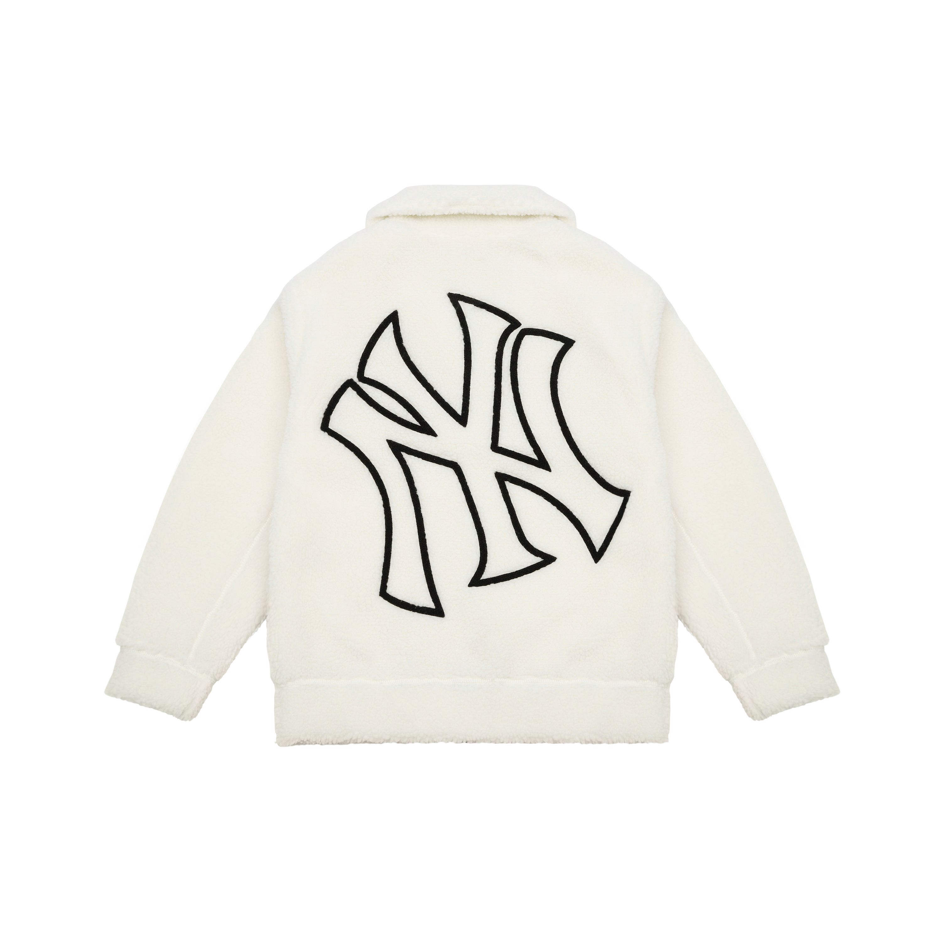 MLB Effen Kleur Logo Bedrukt Jas met Lange Mouwen Uniseks Jassen Crème 3AJPF0216-50CRS XL