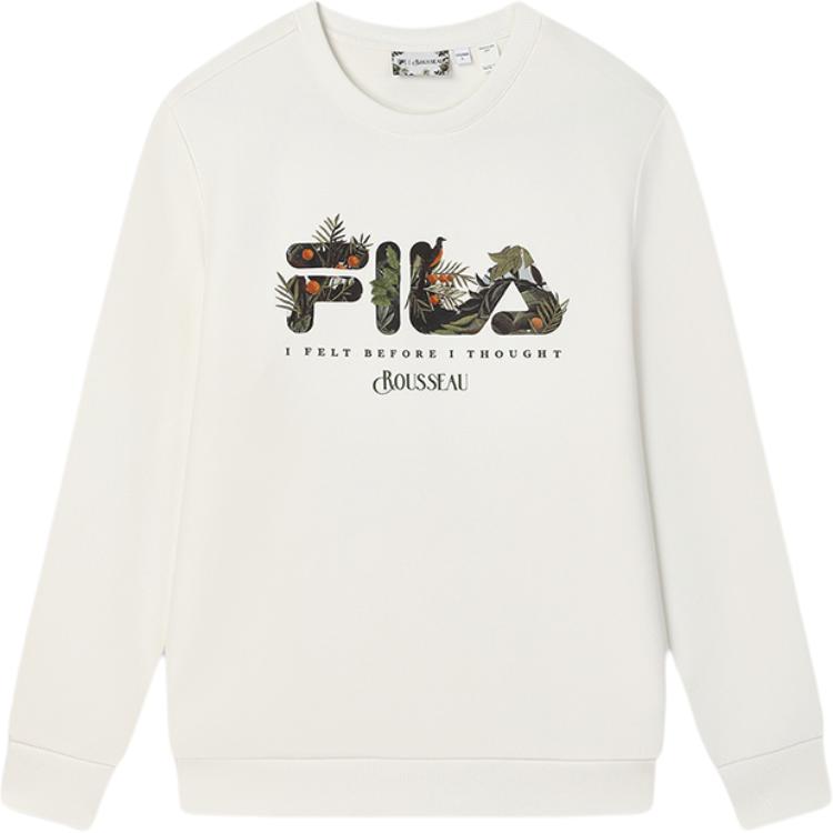 New FILA x LUSUO American Sweatshirt Men Cloud White F11M448219F-WT