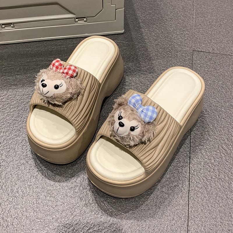 Fashion Cute Cartoon Cat Slippers for Women To Wear Spring New Small Height-increasing Cool Slippers