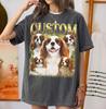 Custom Dog Bootleg Shirt, Personalized Cavalier King Charles Tee, Vintage Pet Photo Shirt, Dog Lover Shirt, Pet Name Tee, Dog Mom Gift