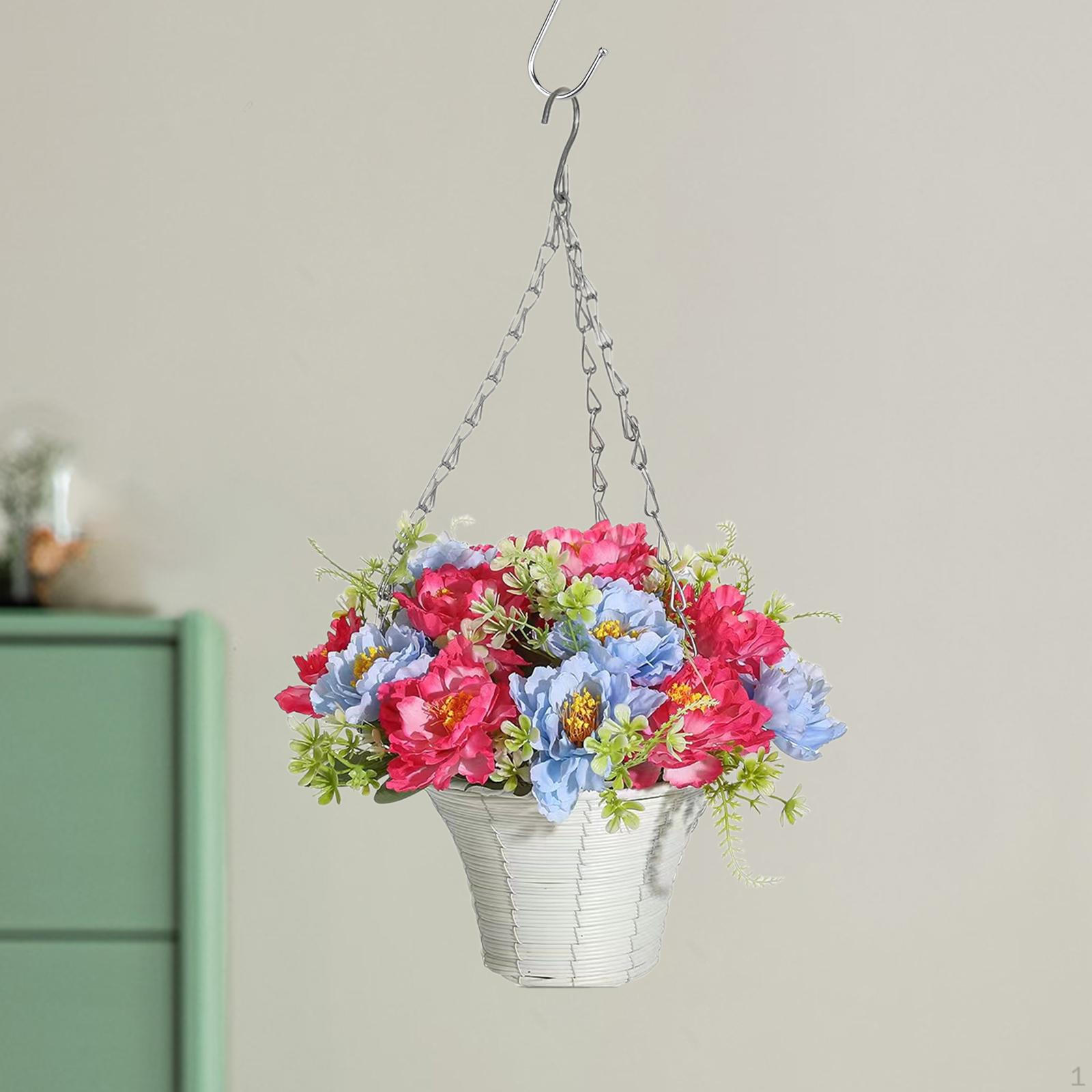 

Искусственные висячие цветы в корзине-цепочке Декор цветочного горшка Цветочная композиция для лета в помещении Style D