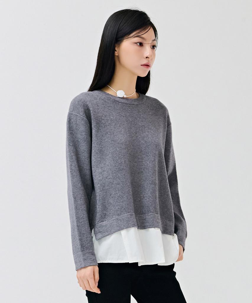 CHASECULT Women'S Layered Sweater - Grey