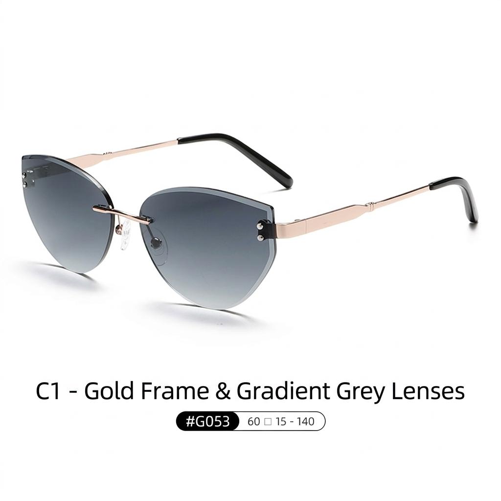 Fashion Rimless Shades Lightweight Womens Fashion Sunglasses Rimless Eye Sunglasses Ergonomic Uv400 Sunglasses
