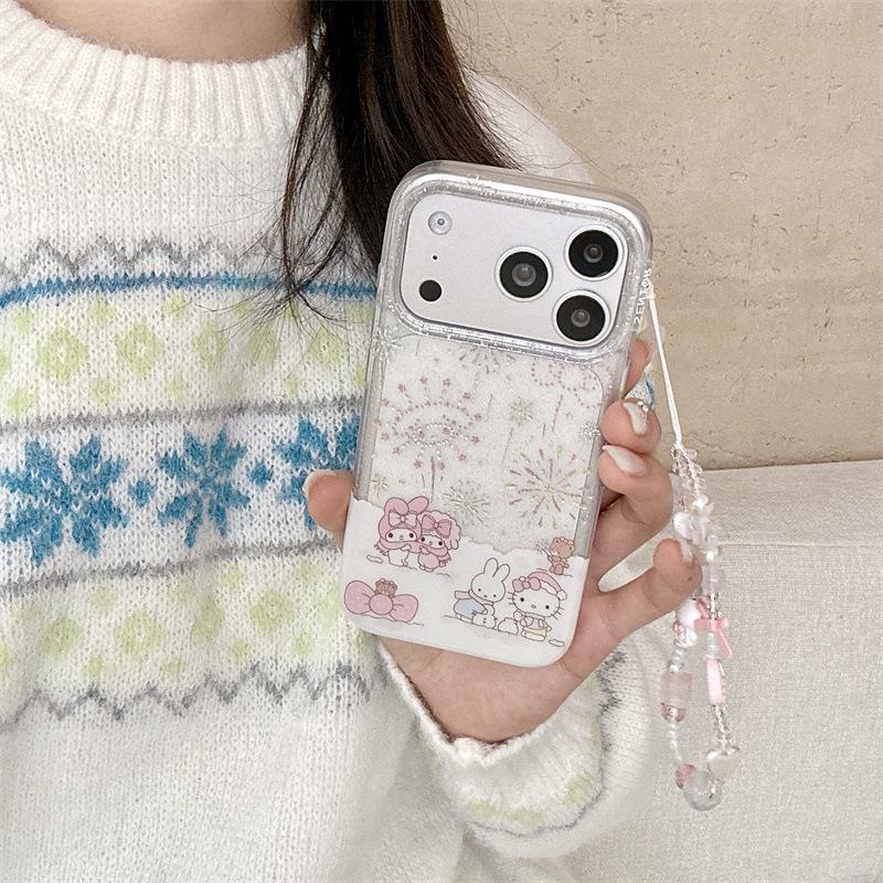 Sanrio Gilded Fireworks iPhone 17/16 Pro Max/15/14 Case for Women - Winter Snowfield Design