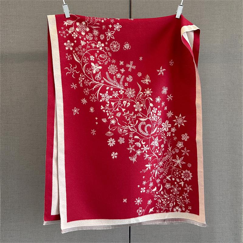 

Luxury Dog Double Sided Winter Warm Women Scarf Imitation Cashmere Thicken Shawl Pashmina Scarves Female Wrap Blanket Foulard 65x180cm