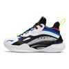 Li Ning Youth Pioneer Team 2.5 Bequeme Rebound-Unterstützung Mid-Top Basketballschuhe Kinder Basketballschuhe Weiß Schwarz YKBS050-11