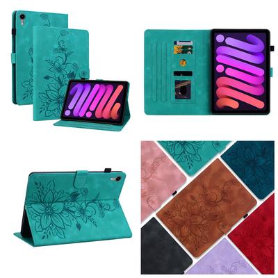 Für Apple iPad mini (2024) (Auch bekannt als iPad mini (A17 Pro)).Tablet-Hülle aus PU-Leder mit exquisitem floralem Prägedesign