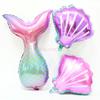 Mermaid Tail Arch Balloon Chain Theme Baby Birthday Ocean Party Background Decoration Decoration Aluminum Film Balloon