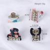 Acrylic Floral Sweet Small Hair Claw Clips Women Girls Plastic Print Crab Barrettes Clips Hair Clamps Hairpins Hair Accessories