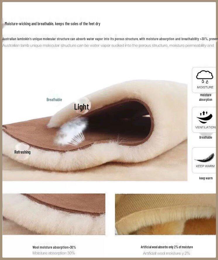 2025 Houmingzu Half Slippers: Women's Winter Plush Warm Cotton Shoes, One-Piece Fur Snow Boots for Outdoor Wear