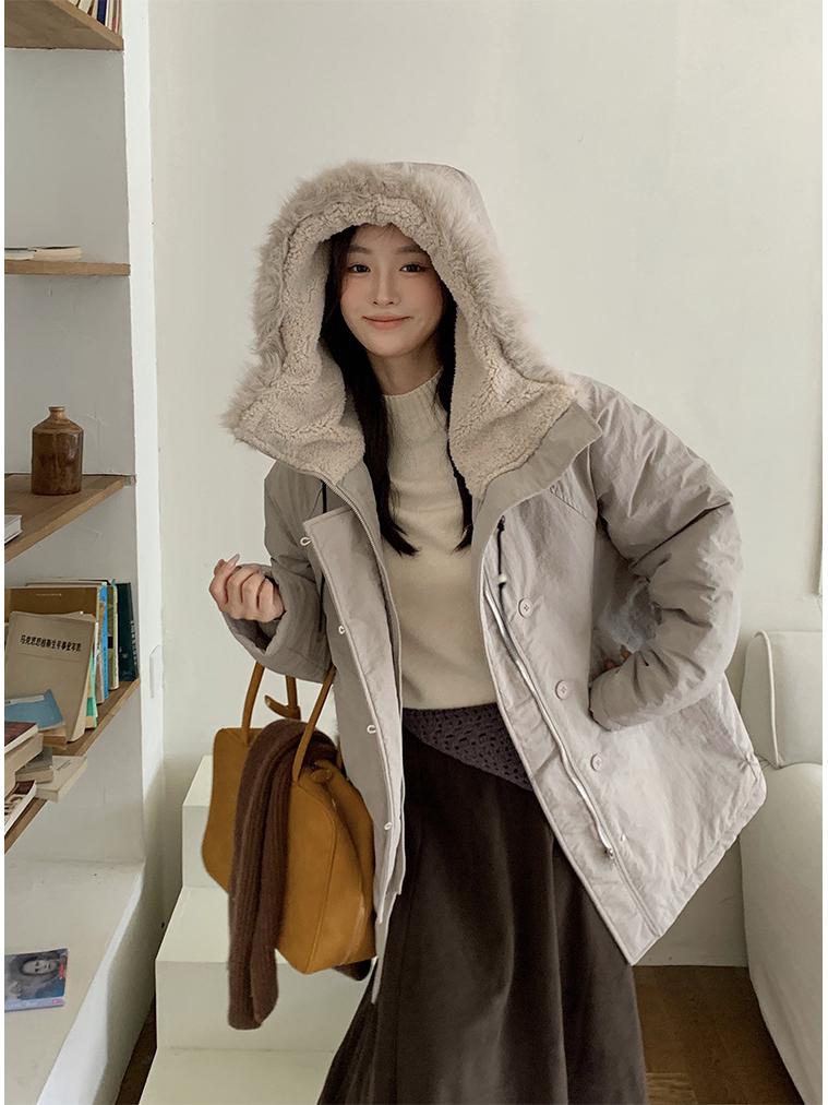 

Женский стеганый тренч средней длины с подкладкой из овечьей шерсти - Зимняя парка 2025 XL 70-80kg бежевый