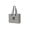 New MLB Monogram Collection Cotton Tote Bag Shopping Bag Handbag Shoulder Bag Women's Black 3AORL013N-50BKS