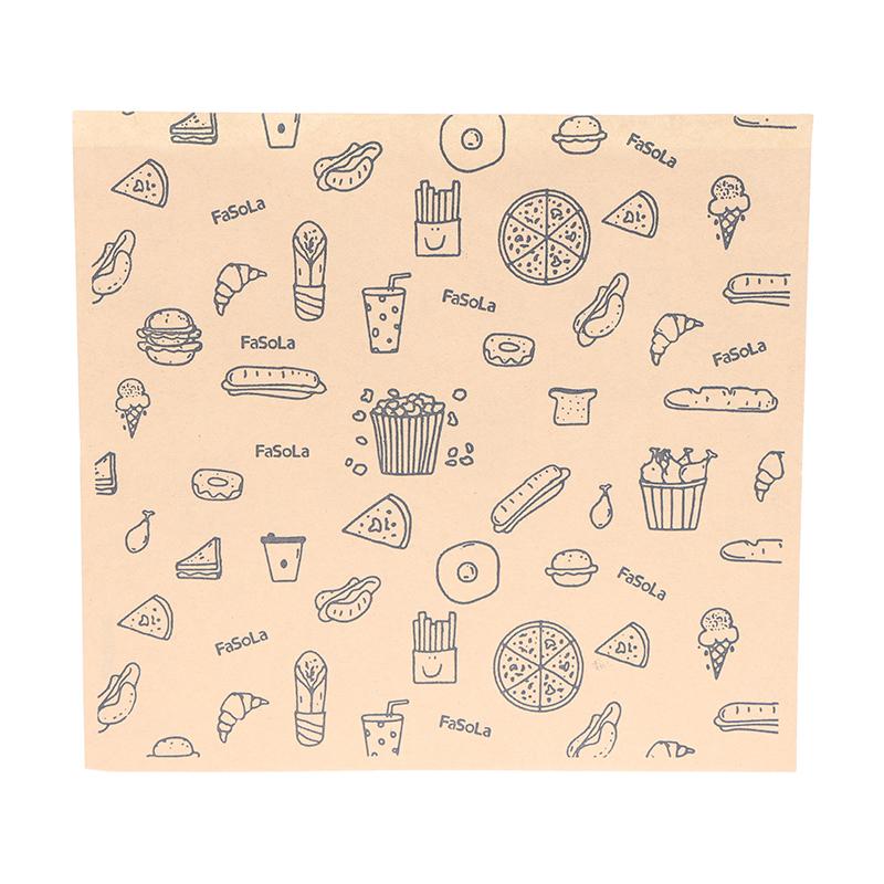 50Pcs Greaseproof Paper Bag, Kraft Paper Bag Food Wrapping Bag Disposable Packaging Baking Paper Plate Mat Kitchen Accessories