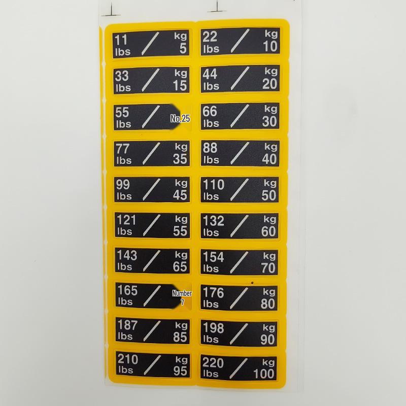Gym Weight Plate Stickers - Fitness Equipment Labels for Strength Machines