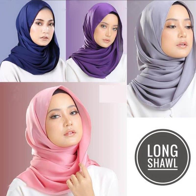 Damen Einfarbig Bandana Imitation Seide Schal Muslim Schal Schal