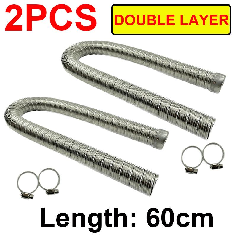 

2X 24mm 60cm/100cm/150cm/200cm/300cm Double Layer Car Air Diesel Parking Heater Truck Exhaust Pipe Tube For Webasto Eberspacher 2Pcs 60cm