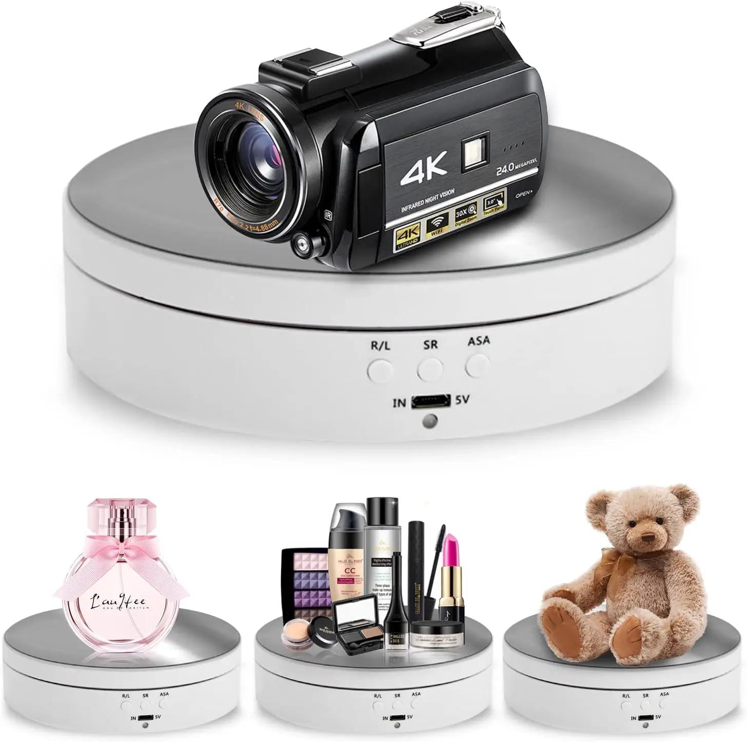 

Многофункциональная вращающаяся стойка для дисплея 3-в-1 с питанием от USB и пультом дистанционного управления, подходит для прямых трансляций, демонстрации фотографий