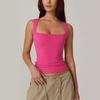 European & American Street Style Square Neck Slim Tank Top - Women's Fashion Base Layer 2025