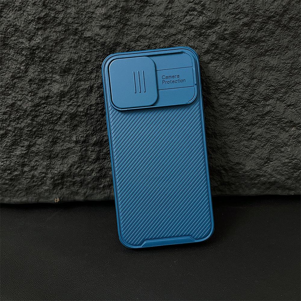 Luxury Slide Camera For MagSafe Magnetic Stripe Armor Case For iPhone 16 15 14 13 12 Pro Max Plus Mini 11 Wireless Charger Cover